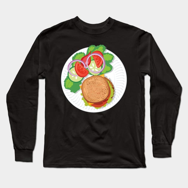 Burger and Veggies Long Sleeve T-Shirt by SWON Design